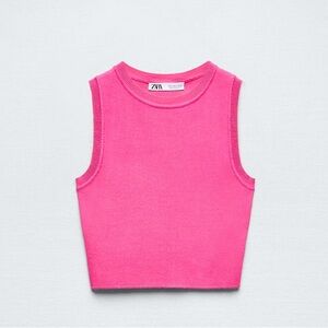 Zara Fuchsia Knit Crop Top Tank